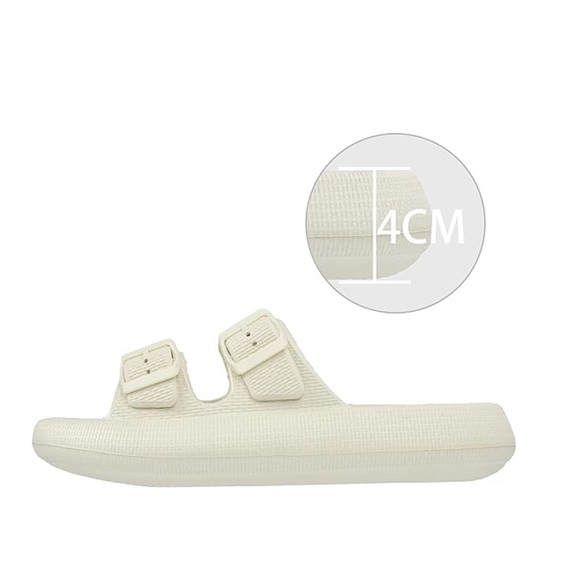 Slides for Women/ Men Double Buckle Adjustable Thick Sole Pillow Slippers - Picture 6 of 6